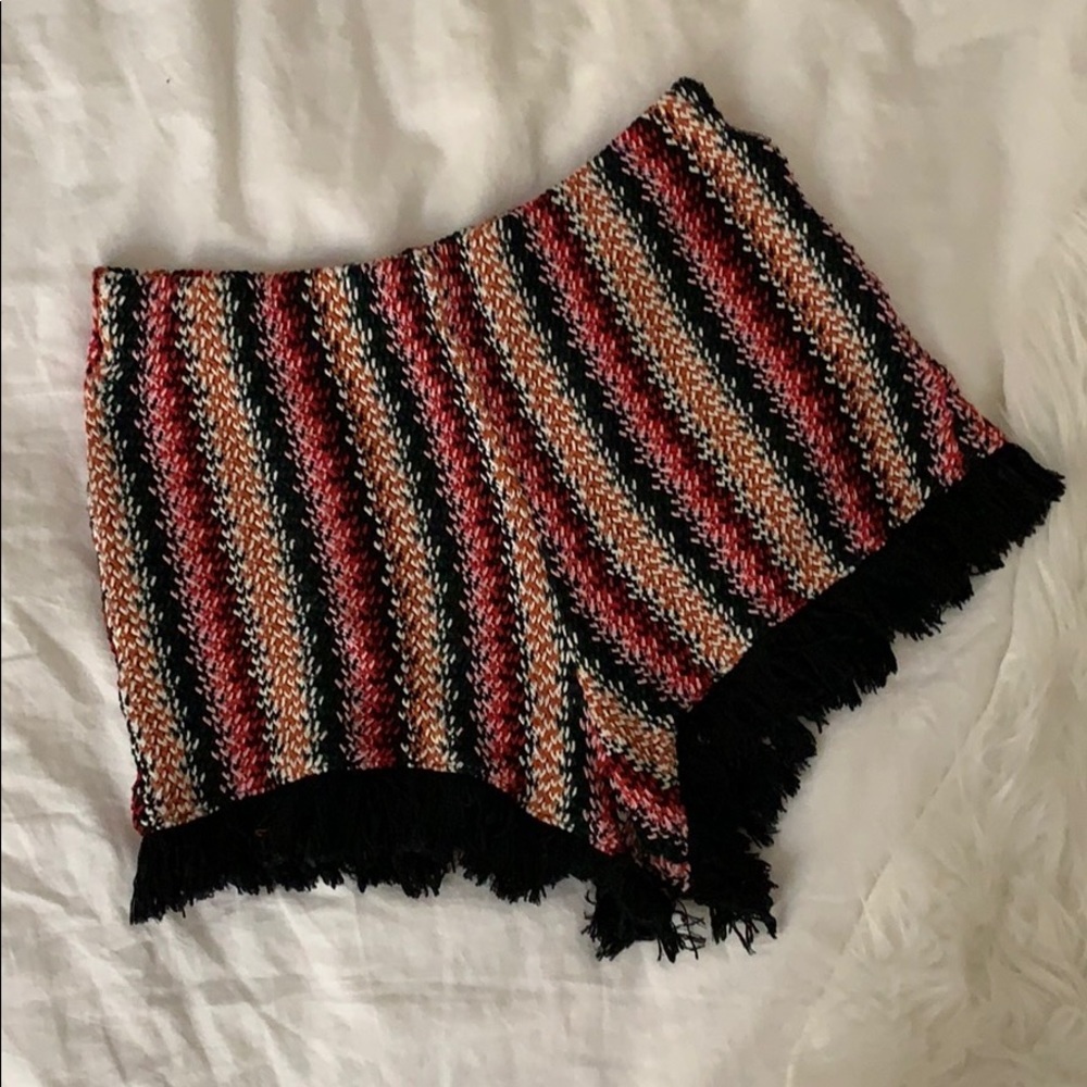 Zara Knit Shorts with Fringe